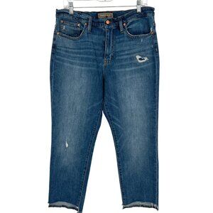 Point Sur Cropped Distressed High Rise Denim Jeans Size 30